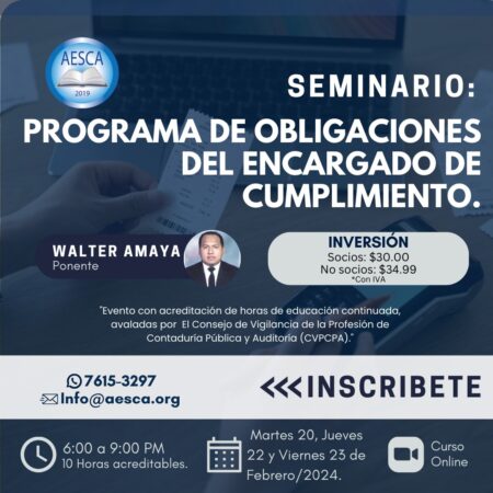 PROGRAMA DE OBLIGACIONES DEL ENCARGADO DE CUMPLIMIENTO