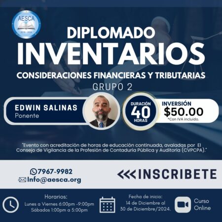Diplomado en Inventarios: Consideraciones Financieras y Tributarias - Grupo 2
