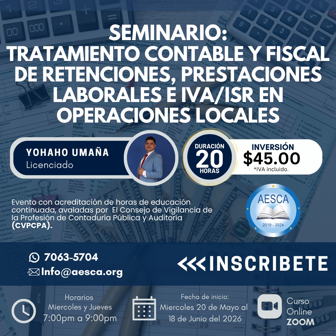Tratamiento contable y fiscal de retenciones, prestaciones laborales e IVA/ISR en operaciones locales